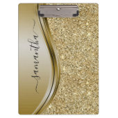 Glitter Handgeschreven naam Metal Monogram Klembord (Voorkant)