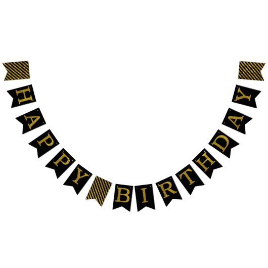 Glitter Happy Birthday-banner Vlaggetjes (Alle)