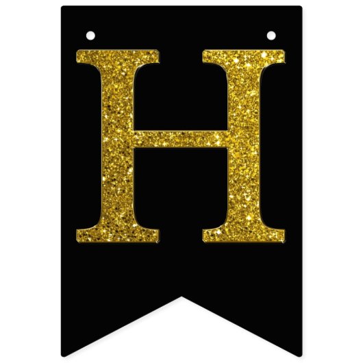 Glitter Happy Birthday-banner Vlaggetjes (Tweede vlag)