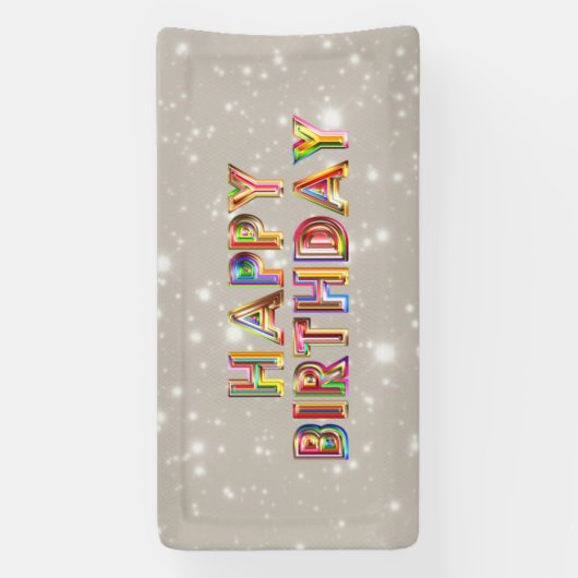 Glitter Happy Birthday Spandoek (Verticaal)