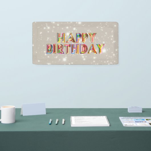 Glitter Happy Birthday Spandoek (Beurs)