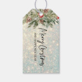 Glitter Happy kerstFeestdagen Gift Labels Cadeaulabel (Voorkant)