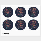  Glitter Happy New Year 2026 Ronde Sticker (Vel)