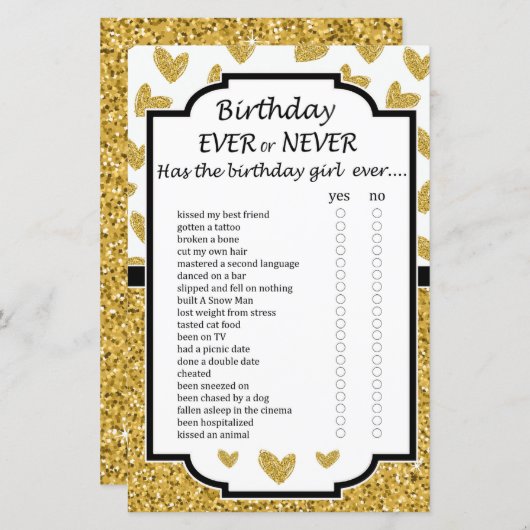 Glitter hart Birthday, al dan niet in game (Voorkant / Achterkant)