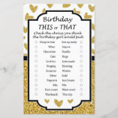 Glitter hart Birthday dit of dat spel (Voorkant)