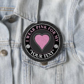 Glitter Hart Borstkanker Bewustzijn Design Ronde Button 4,0 Cm (In situ)