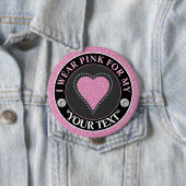 Glitter Hart Borstkanker Bewustzijn Design Ronde Button 4,0 Cm (In situ)