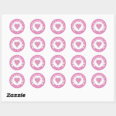 Glitter Hart Borstkanker Bewustzijn Design Ronde Sticker (Vel)