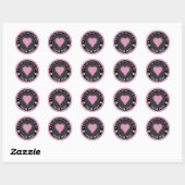 Glitter Hart Borstkanker Bewustzijn Design Ronde Sticker (Vel)