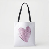 GLITTER HART CANVAS TAS (Voorkant)