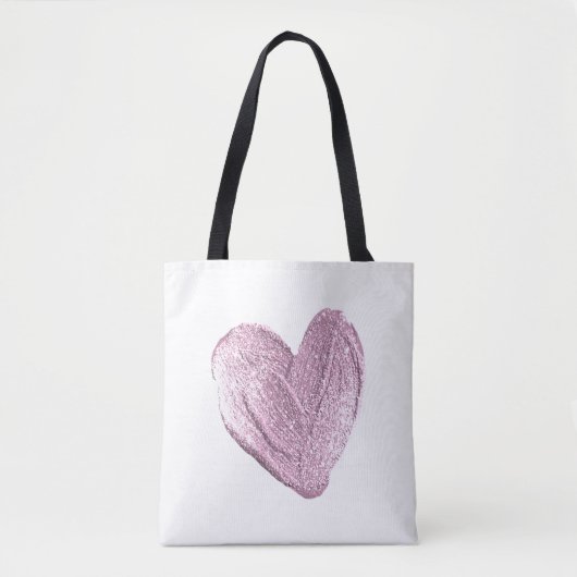 GLITTER HART CANVAS TAS (Voorkant)