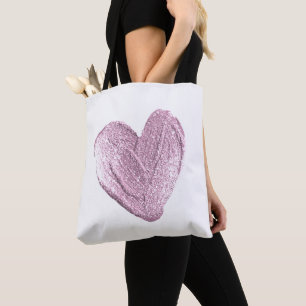 GLITTER HART CANVAS TAS