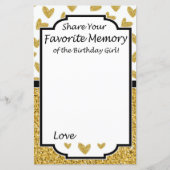 Glitter hart Favoriete herinnering van het meisje (Voorkant)