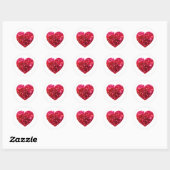 Glitter hart, liefde, rood hart, Valentijnsdag Ronde Sticker (Vel)