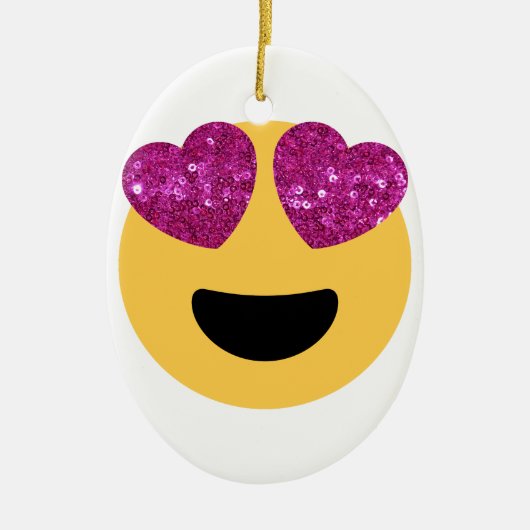 glitter hart oog emoji keramisch ornament (Voorkant)