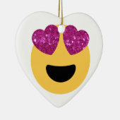 glitter hart oog emoji keramisch ornament (Rechts)