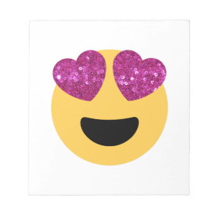 glitter hart oog emoji notitieblok