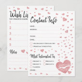 Glitter hart roze lippen Contact Info Verlanglijst (Voorkant / Achterkant)