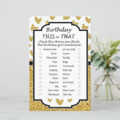 Glitter hart Verjaardag deze of gene spel (Staand voorkant)