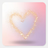 Glitter Hart Vierkante Sticker (Voorkant)