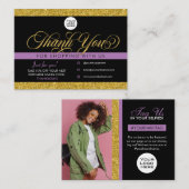 Glitter - Hartelijk dank - Creditcard klantenpakke Visitekaartje (Voorkant / Achterkant)