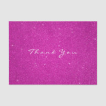 Glitter Hartelijk dank Fuchsia HotPink Roos Favor 