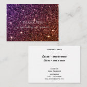 Glitter Hartelijk dank, Kaart van de Flat Note Notitiekaartje (Voorkant / Achterkant)