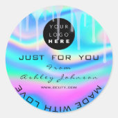 Glitter - Hartelijk dank - Logo Holograaf gemaakt  Ronde Sticker (Voorkant)