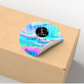 Glitter - Hartelijk dank - Logo Holograaf gemaakt  Ronde Sticker