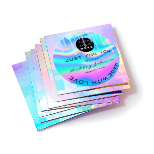 Glitter - Hartelijk dank - Logo Holograaf gemaakt  Ronde Sticker