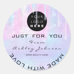 Glitter Hartelijk dank Logo Holograaf gemaakt Web  Ronde Sticker