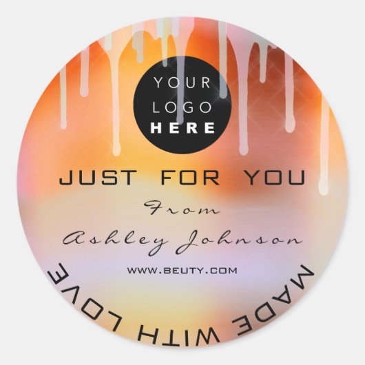 Glitter Hartelijk dank Logo Holografen Metaal Stri Ronde Sticker (Voorkant)