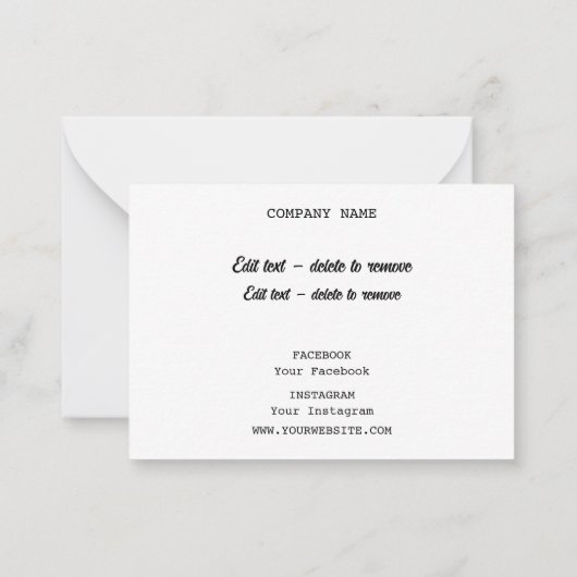 Glitter Hartelijk dank Notitiekaartje (Achterkant)