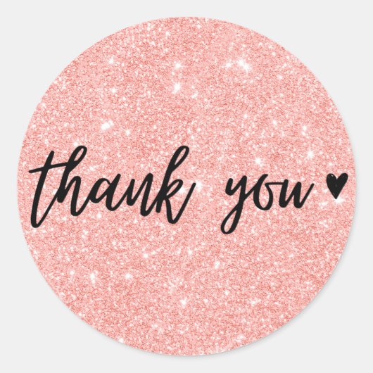 Glitter Hartelijk dank Ronde Sticker (Voorkant)