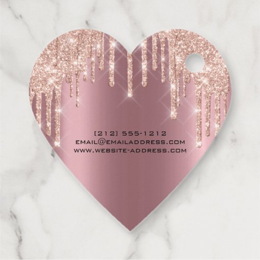 Glitter Hartelijk dank Rozen Naam Roze Bedankjes Labels (Achterkant)