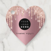 Glitter Hartelijk dank Rozen Naam Roze Bedankjes Labels (Voorkant)