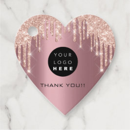 Glitter Hartelijk dank Rozen Naam Roze Bedankjes Labels