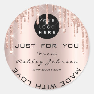 Glitter Hartelijk dank voor het Logo Gold met lief Ronde Sticker