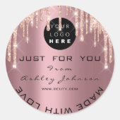 Glitter - Hartelijk dank voor Logo druppels gemaak Ronde Sticker (Voorkant)