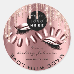 Glitter - Hartelijk dank voor Logo - Stappen gemaa Ronde Sticker