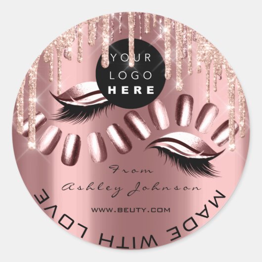 Glitter - Hartelijk dank voor Logo - Stappen gemaa Ronde Sticker (Voorkant)