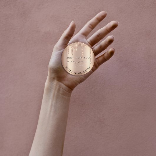 Glitter Hartelijk dank voor Roos Gold van naam Ronde Sticker