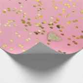 Glitter & harten cadeaupapier (Hoek)