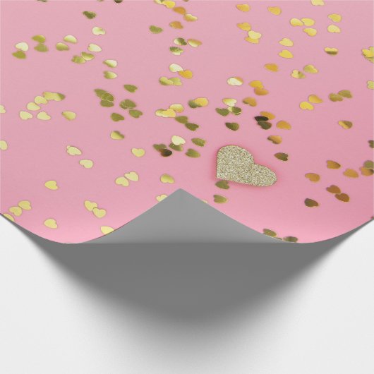 Glitter & harten cadeaupapier (Hoek)
