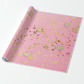 Glitter & harten cadeaupapier (Uitgerold)