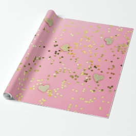 Glitter & harten cadeaupapier