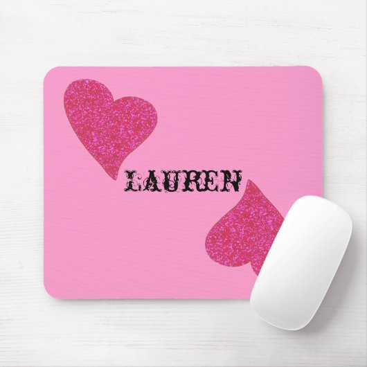 glitter hartontwerp geavanceerd muisblok muismat (Met muis)