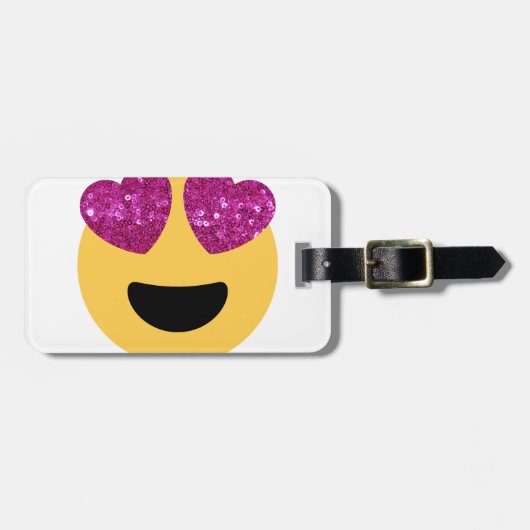 glitter hartoog emoji bagagelabel (Voorkant horizontaal)