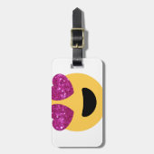 glitter hartoog emoji bagagelabel (Voorkant verticaal)