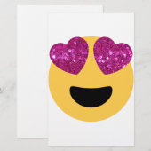 glitter hartoog emoji briefpapier (Voorkant / Achterkant)